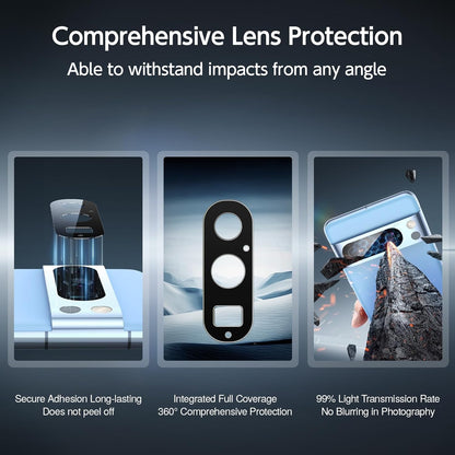 SMARTDEVIL [3+3 Pack Screen Protector For Google Pixel 8 Pro With Camera Lens Protector, FingerPrint Reader Compatible, Clear 9H Tempered Glass Film, Fast & Easy Installation, Alignment Frame