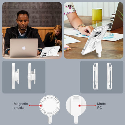 BAISRKE Magnetic Belt Clip Phone Holder, Strong Magnetic Waist Clip Compatible with Phone Cases, Portable & Versatile Accessory for Travel & Outdoor Use - White