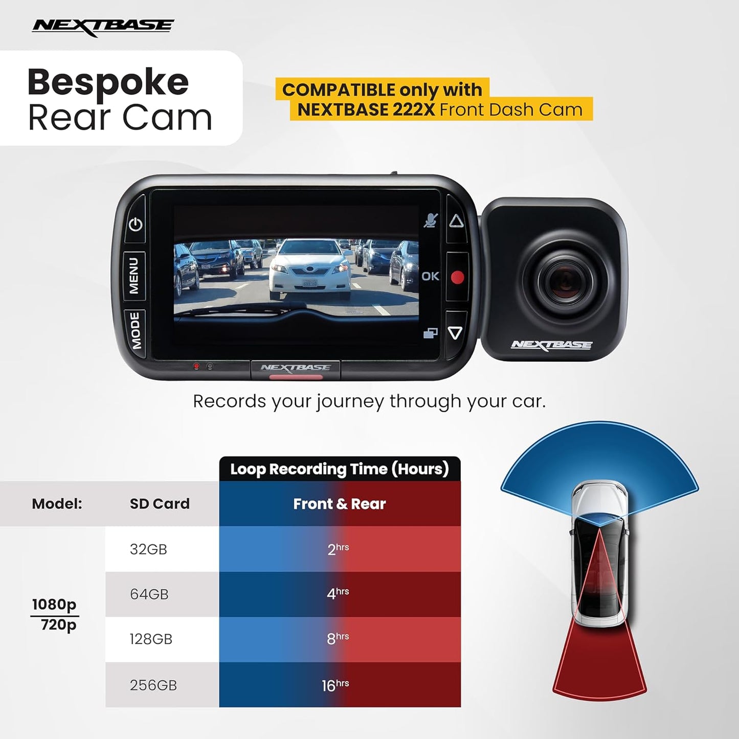 Nextbase 64GB U3 Micro SD Memory Card - with Adapter - Compatible with Nextbase in-Car Dash Cams Series 1 and 2