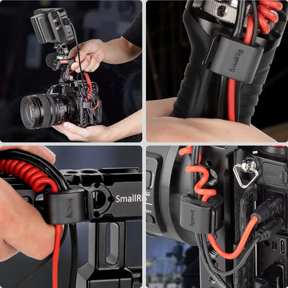 SmallRig Camera Clamp (4 pcs) for HDMI/SDI/Microphone Cable, DSLR Camera Cable Lock Mount Support 2-7mm