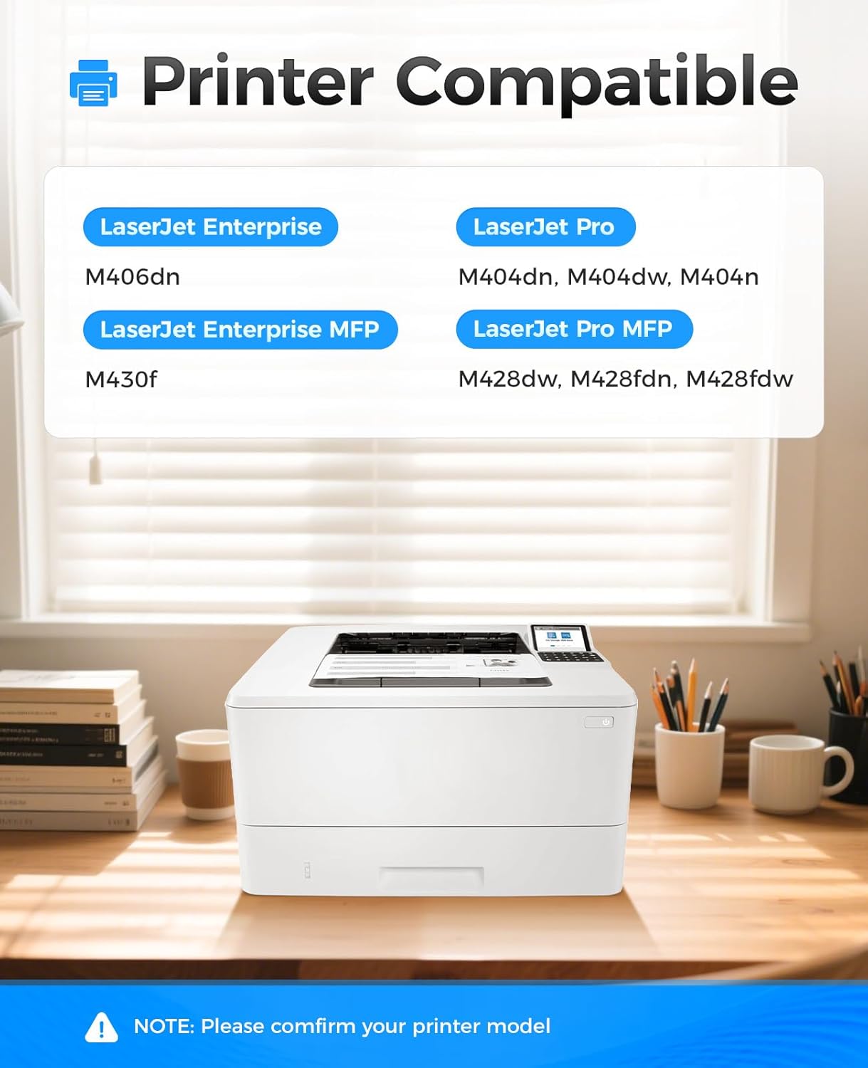 58A Black Toner Cartridge 2-Pack with chip High Yield Replacement for HP 58A CF258A Compatible with HP Laserjet Pro MFP M428dw M428fdn M428fdw M404dn M404dw M404n Enterprise M430f M406dn Printer Ink