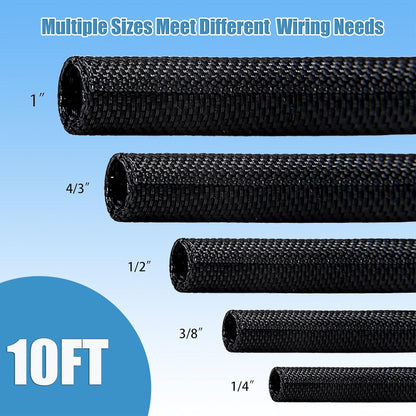 Cord Protectors from Pets No Chew, 1/4 inch 10ft Wire Protector Cord Covers for Pets, Flexible Cable Sleeve Cord Management for TV/Computer/Electric Wires/Phone Charging Cables