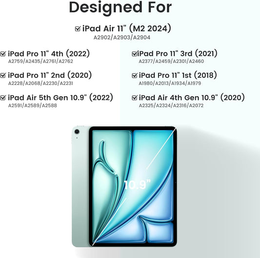 Keyboard Case for iPad Air 5th/4th Pro 11 inch, 7-Color Backlit Detachable Wireless Keyboard Case with Pencil Holder, Stand Folio Cover for Gen 2020/2022, Pro 4th/3rd/2nd/1st Gen, Teal