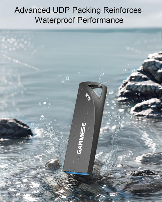 32GB USB 3.0 Flash Drive, 5-Pack Waterproof Metal USB Memory Stick, Slim Thumb Drive Portable Pen Drive with Keychain Hole Stylish Jump Drive for Computer/Car/Smart TV