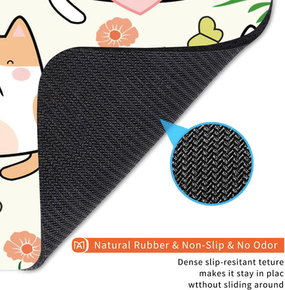 Square Mouse Pad Cute Cat, Personalized Premium-Textured Custom Mouse Mat Design, Washable Mousepad Cloth, Non-Slip Rubber Base Computer Mouse Pads for Wireless Mouse