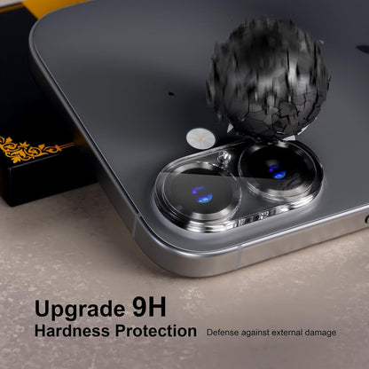 beuxece for 6 Pack iPhone 16 / iPhone 16 Plus Camera Lens Protector [Drop Protection] [Case Friendly] [Easy Installation] 9H Tempered Glass Camera Screen Protector Cover Accessories, CD Black