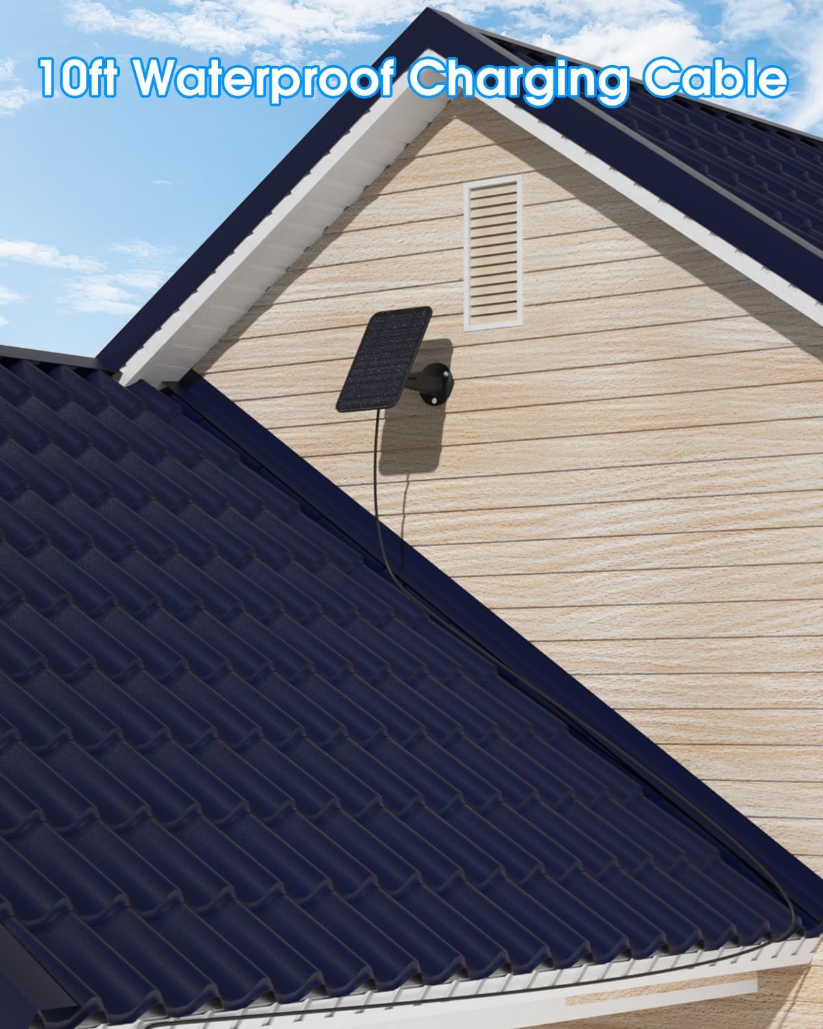 5W Solar Panel for Blink Camera Outdoor, Solar Panel Charger Compatible with Blink Outdoor 4 (4th Gen) Camera, Solar Panel w/Battery for Blink Camera, 9.8ft Cable Rubber Plug IP65 Waterproof, 1 Pack