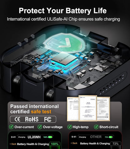 Retractable 3 in 1 Charging Station for Apple, 15W Fast for Magsafe Foldable Magnetic Wireless Charging Stand with Retractable Cable, for Travel, for iPhone 16/15/14/13, Apple Watch, AirPods