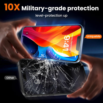 UniqueMe Screen Protector for iPhone 16e / iPhone 13 / iPhone 13 Pro/iPhone 14 Screen Protector Tempered Glass Full Coverage, Easy Installation, Case Friendly 2 Packs