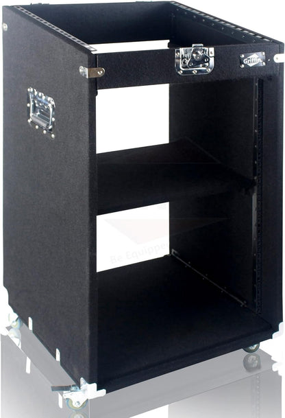 Griffin Rackmount Studio Mixer Flight Road Case (Ultimate-PROAudio) – 25U Mount Space Amp Cabinet Travel Trunk For Music Gear Recording Equipment – Portable DJ Sound Booth Carpet Rack Stand Cart
