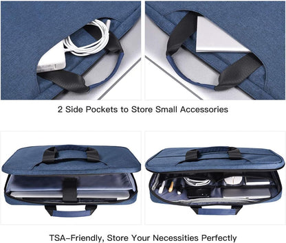 15.6 Inch Laptop Sleeve Bag, Waterproof Men Women TSA Case for Macbook Pro 16 M4 M3 M2 M1, Acer Aspire E15/Predator, Lenovo Ideapad 1 15.6, HP Envy/Victus 15.6, ASUS Dell 15 Case, Navy Blue