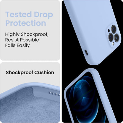 FireNova Designed for iPhone 13 Pro Case, Silicone Upgraded [Camera Protection] Phone Case with [2 Screen Protectors], Soft Anti-Scratch Microfiber Lining Inside, 6.1 inch, Light Blue