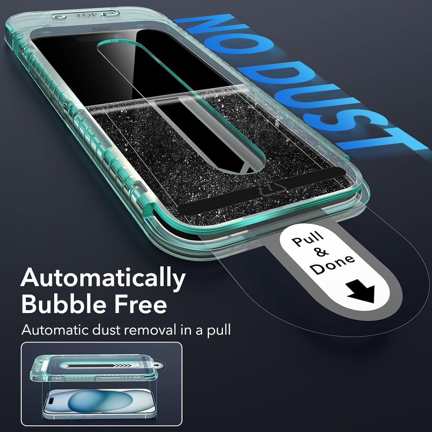 ESR 3+2 Pack for iPhone 15 Plus Screen Protector, [9H Hardness] [Military Grade Shatterproof] Full Coverage Ultra-tough Tempered Glass Film with Flawless Fit Tray, 2 Set of Camera Lens Protector