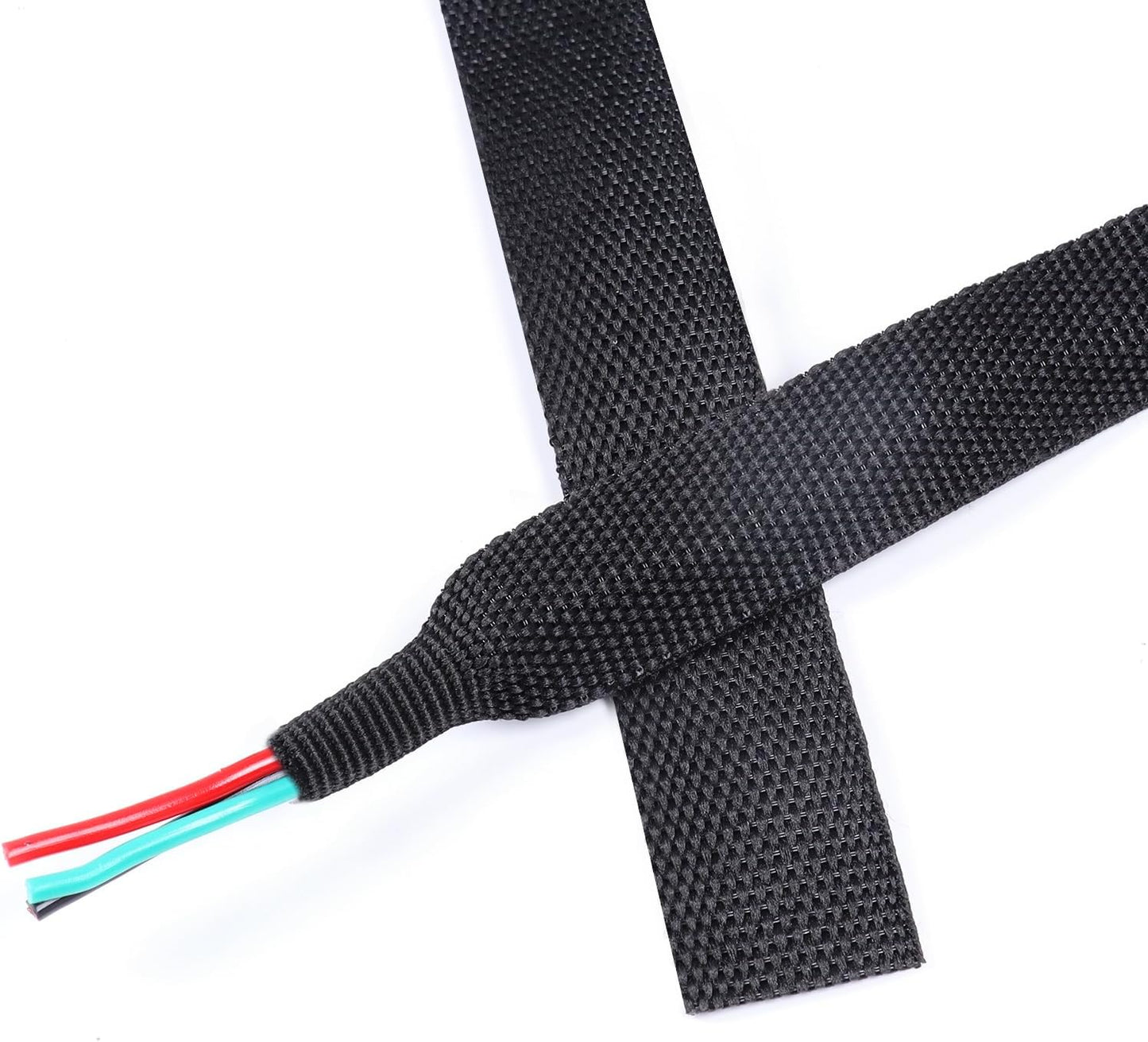 Heat Shrinkable Braided Sleeving 2:1 Ratio- Abrasion Protection Flexibility Wiring Harness Cable Sheath (3/4" ID, 30ft)