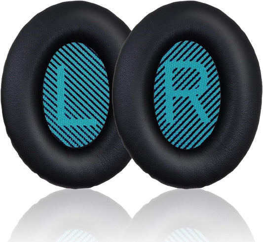 Replacement Earpads Cushions for Bose QuietComfort 35 & Quiet Comfort 35 II, Headphones Ear Covers Ear Pads for Bose QC35/QC35II/25/15 QC2 / Ae2 / Ae2i / Ae2W / Sound Link/Sound True-Black&Blue
