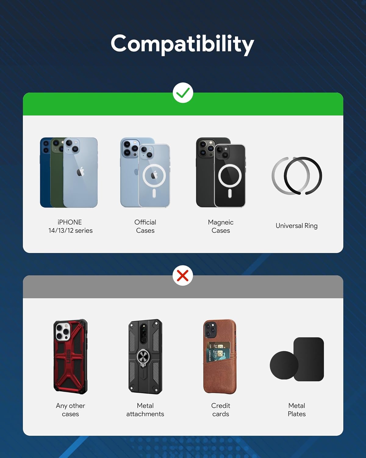 Magnetic Wireless Car Charger Mount 15W Compatible with Magsafe Car Charger SMOONFACE, Dashboard Car Phone Holder for iPhone 16/16 Plus/16 Pro/16 Pro max/15/15 Pro/15 Pro max/14/13/12/12Pro/Mini