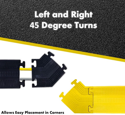 Kable Kontrol Drop Over Floor Cord Cover – 60” Inch Long 1 Channel Cable or Wire Protector – Rubber Ramp for Indoor and Outdoor Use – Yellow