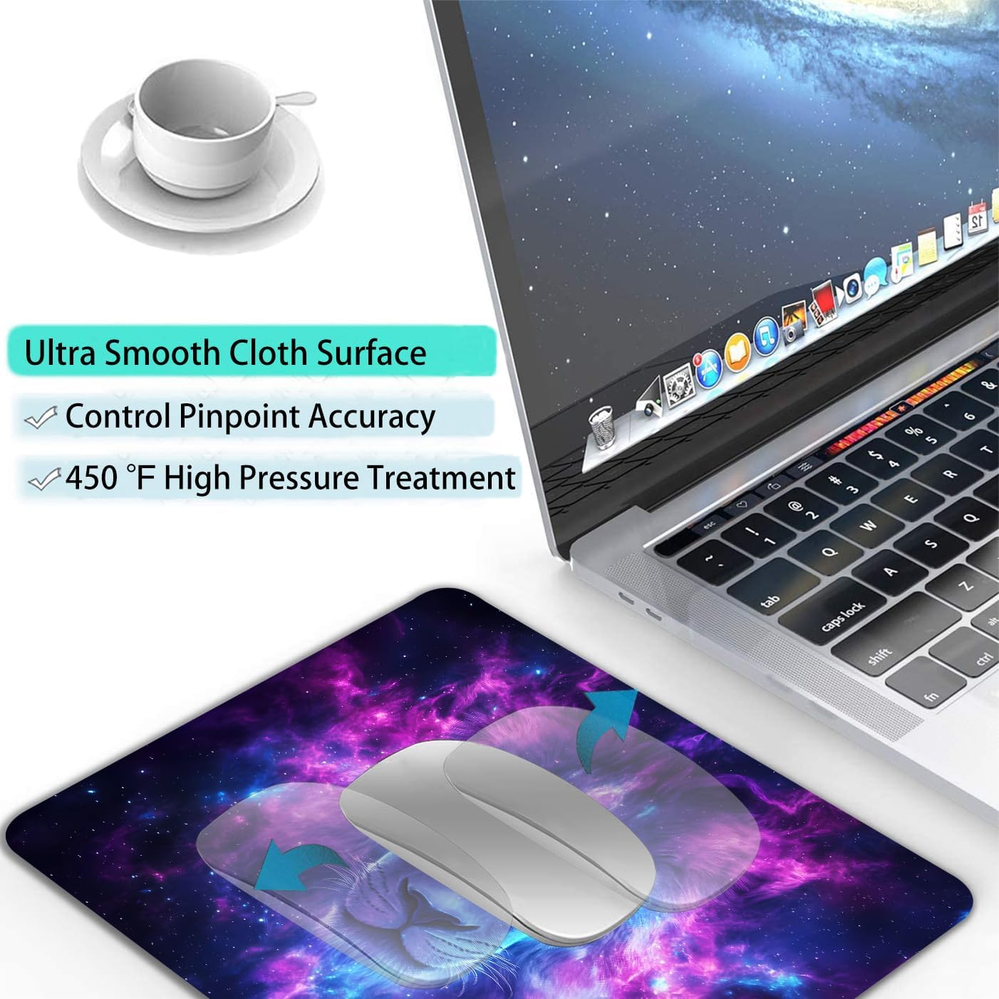 Cartoon Anime Elephant Custom Mouse Pad with Non-Slip Rubber, Small Square Design for Wireless Laptop & Computer Mouse Pads for Desk, 9.5 x 7.9 inch Smooth Surface for Gaming & Office