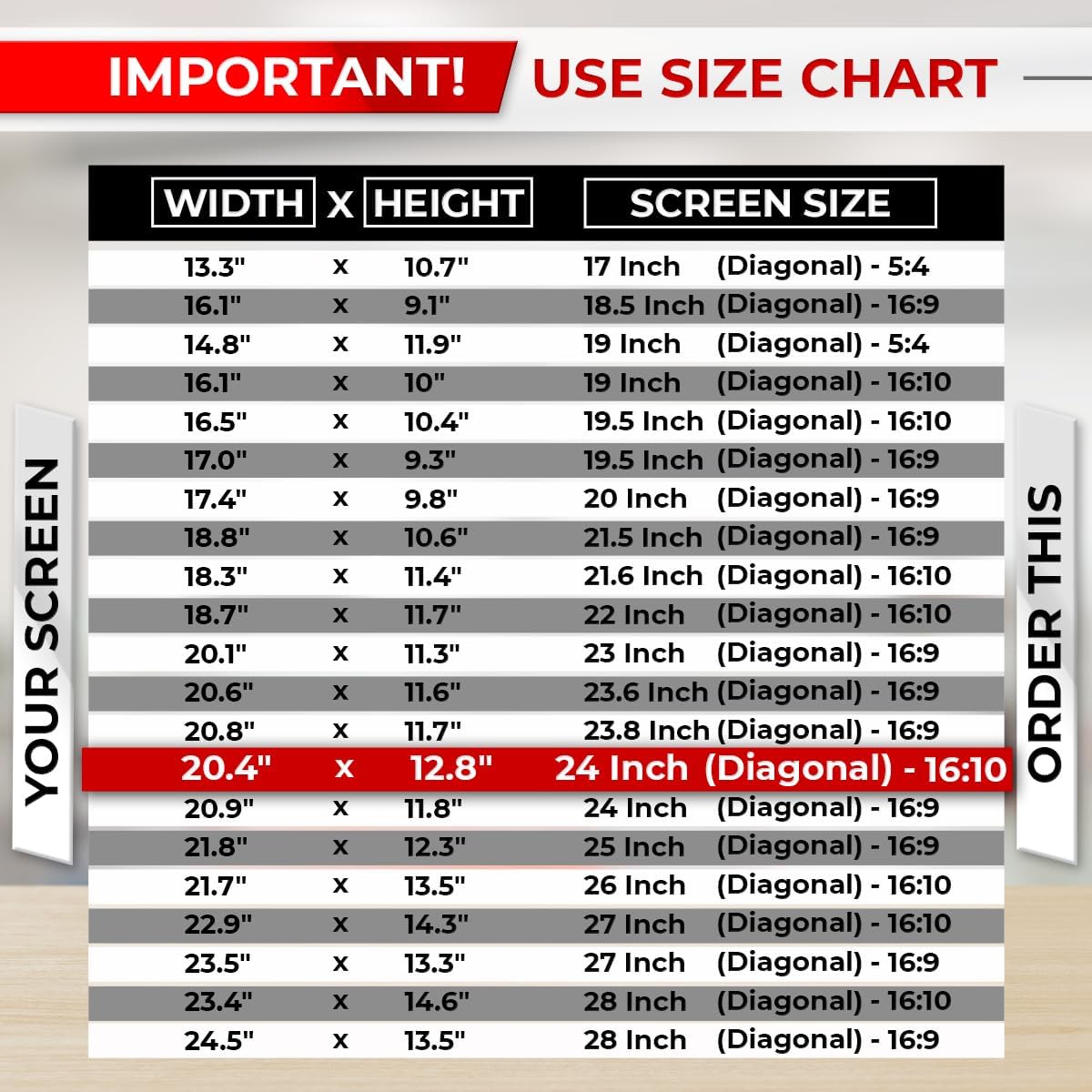 24 Inch 16:10 Computer Privacy Screen Filter for Monitor - Privacy Shield and Anti-Glare Protector