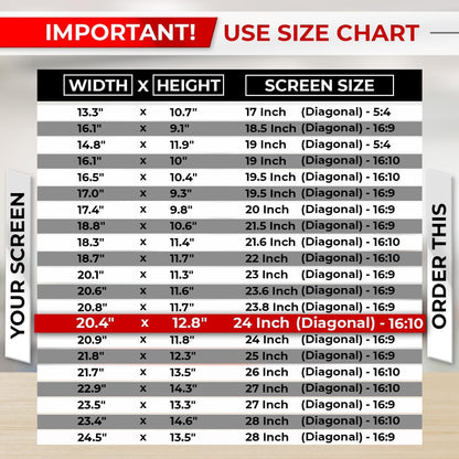24 Inch 16:10 Computer Privacy Screen Filter for Monitor - Privacy Shield and Anti-Glare Protector