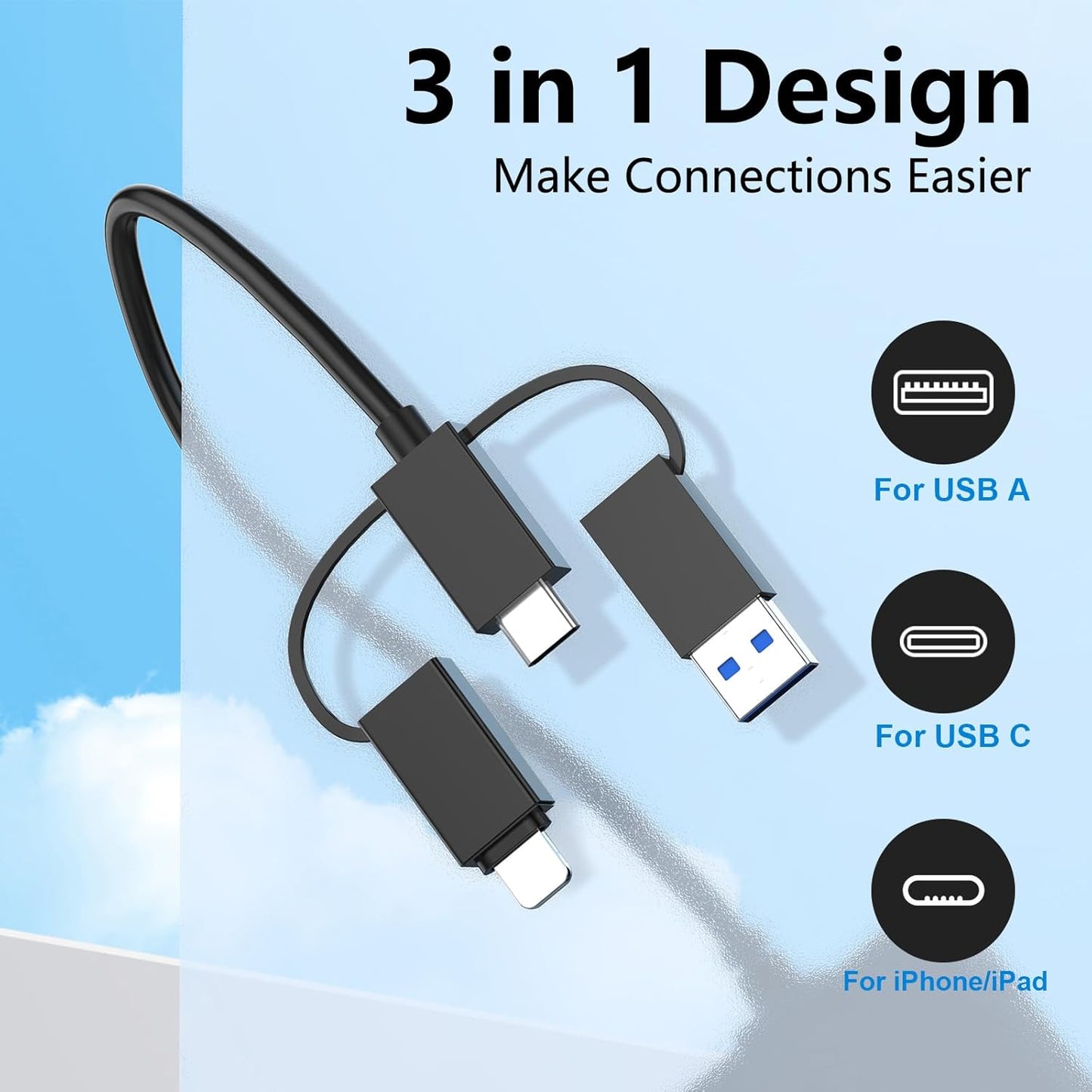 USB C Lightning USB3.0 Multi Card Reader for SD CF XD MS Micro SD TF, 7 in 1 Memory Card Reader Adapter Hub for iPhone/iPad/MacBook/Samsung, for Windows, Mac OS, iOS, Linux, Android