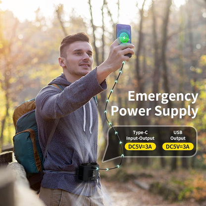 Socool 20000mAh Portable Waist Fan Clip on Wearable Belt Personal Fan Rechargeable, 40H Cooling Battery Operated with 10 Speeds & Dual Air Outlets, Neck Fans Hanging for Outdoor Jobsite Camping