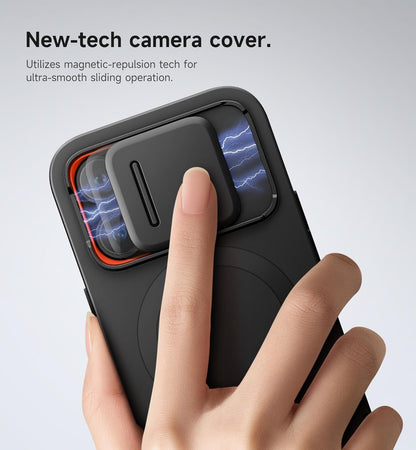 SURITCH for iPhone 14 Pro Case with Magnetic Camera Slide Cover and Adjustable Kickstand, Compatible with MagSafe, Shockproof Bumper Case Slim Protective Cover for iPhone 14 Pro 6.1 Inch, Black