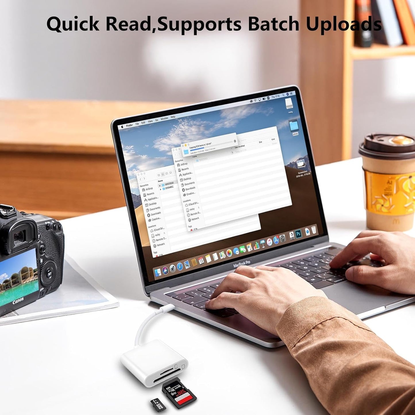 USB C SD Card Reader for iPhone 15 16, Dual Card Slots Micro SD Card Reader USB C Support SD and TF Memory Card Adapter, Trail Camera Viewer Memory Card Reader for iPhone/iPad/MacBook/Mac/Android