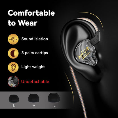 KBEAR K01 Bass IEMS Earphones for Gaming, HIFI Clear Sound in Ear Monitor Headphones Ear buds Wired with 1DD Noise Cancelling for Computer Laptop School, 3 Years Warranty (Without Mic, Blue-Purple)