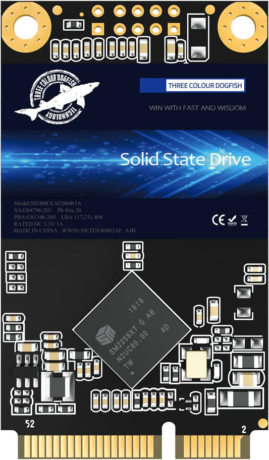 SSD mSATA 16GB Dogfish Internal Solid State Drive High Performance Hard Drive for Desktop Laptop SATA III 6Gb/s Includes SSD 32GB 60GB 64GB 120GB 128GB 240GB 250GB 480GB 500GB (16GB MSATA)
