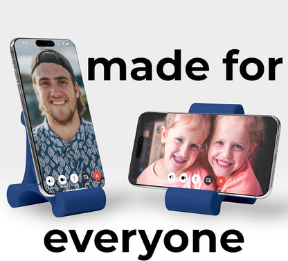 Skalene Phone Stand - 100% Silicone Rubber, Adjustable Phone Holder, Prop, Rest - Desk, Office, Home, Kitchen Accessory (Royal Blue)