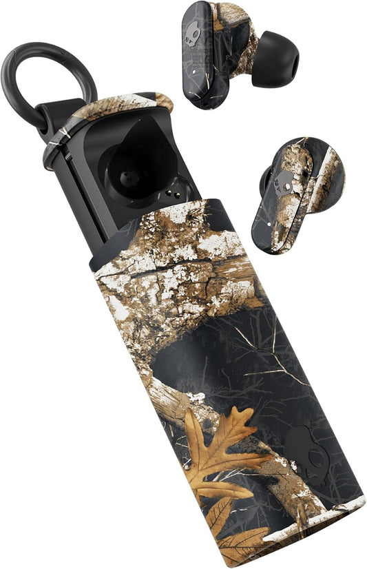 Skullcandy Dime Evo Wireless Earbuds, Bluetooth Headphones, Noise Isolating Fit, Up to 36 Hours Battery, Microphone for iPhone Android, Easy Carry with Clip-Anywhere Case - Realtree Edge Colors Black