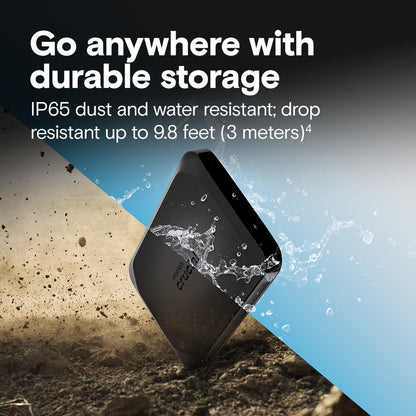 Crucial X10 2TB Portable SSD, Up to 2,100MB/s, USB 3.2 USB-C, External Solid State Drive, Compatible with Windows, Mac & Android, Durable Storage for Games, Photos & Files, Black - CT2000X10SSD9C02