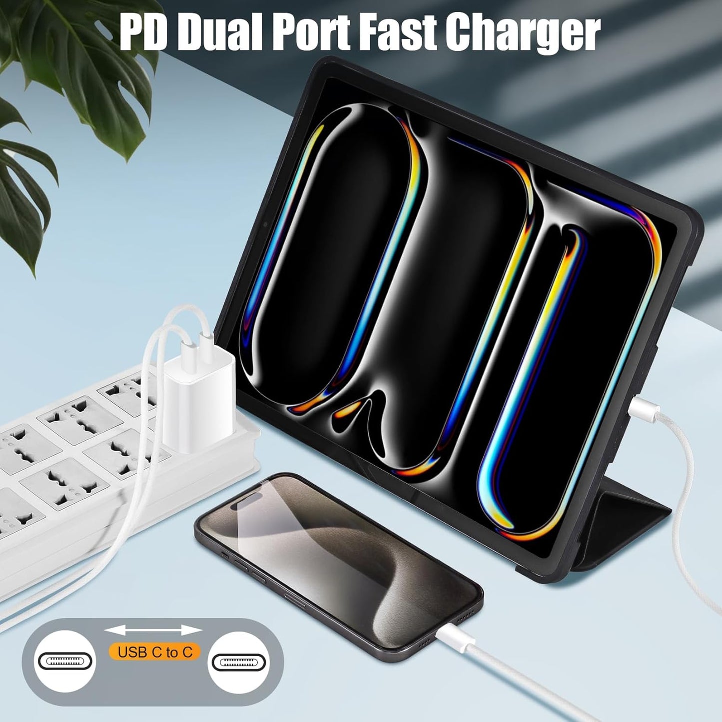 iPhone 16 15 Charger Fast Charging,6FT Woven USB C Charger Fast Charging Cord,2Pack Dual Port USB C Chargers Block,Double Type C Chargers for iPhone 16 Pro Max/16 Pro/16/16e,15 ProMax/15 Plus,iPad Pro