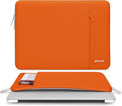 MOSISO Laptop Case 14 inch, 14 inch Laptop Sleeve Compatible with HP Lenovo Dell ASUS Acer, HP Stream, Dell Latitude, Lenovo IdeaPad, Polyester Vertical Computer Sleeve Bag with Pocket, Orange