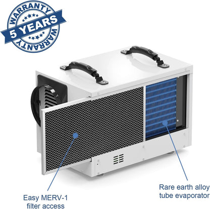 ALORAIR Crawl Space Dehumidifiers 120 PPD Moisture Removal, Crawlspace Dehumidifiers Commercial Dehumidifier for Basement, Auto Defrost, cETL Listed