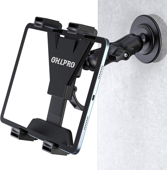 OHLPRO Tablet Wall Mount, Sticky iPad Holder, Damage-Free Adhesive Wall Dock for iPad, Galaxy Tab, and 7-11" Tablets, 360° Rotation Tablet Holder for Car, Bed, Yoga, Kitchen