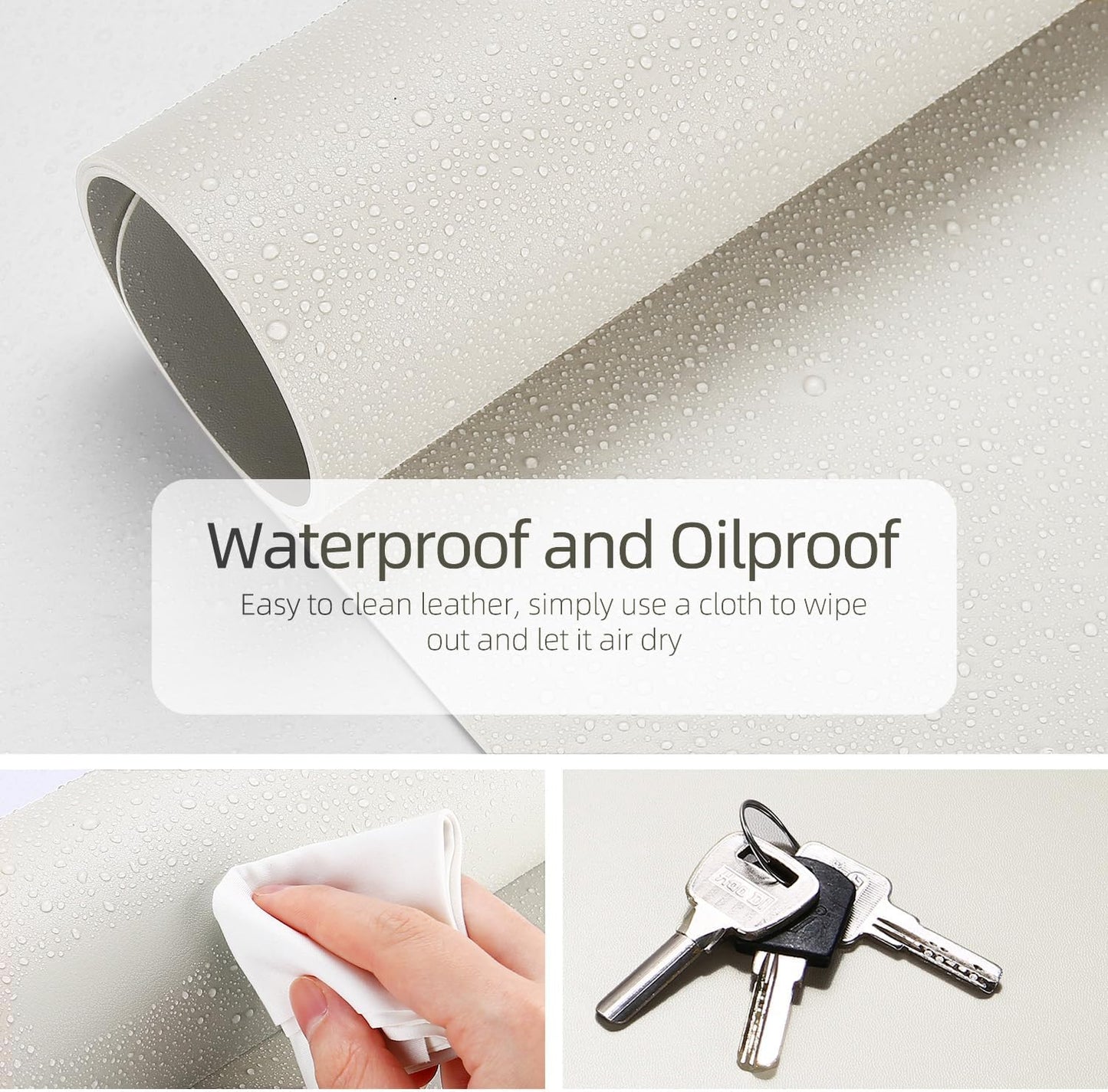 YSAGi Desk Mat, Mouse Pad,Waterproof Desk Pad,Large Mouse pad for Desk, Leather Desk Pad Large for Keyboard and Mouse,Dual-Sided Mouse Mat for Office and Home (35.4" x 17", Grey)