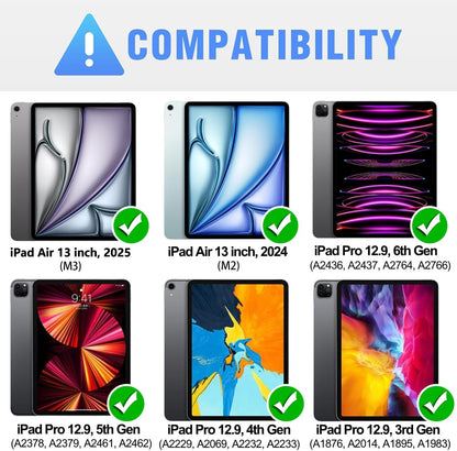 Nillkin iPad Air 13 inch Case Keyboard (M3,2025/M2,2024), Slide Camera Cover, iPad Pro 12.9 Protective Case with 7 Colors Backlit Wireless Detachable Keyboard, Trackpad and Pencil Holder