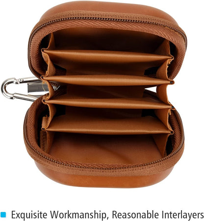 Andoer Camera Filters Case Bags for Filters Up to 82mm, 5 Pockets PU Leather DustProof Filter Hard Storage Case for UV CPL ND Graduated Neutral Density Filters