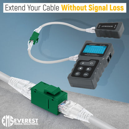 Everest RJ45 CAT6 Keystone Coupler in Green (12-Pack) - RJ45 Coupler - Cat6 Keystone Jacks