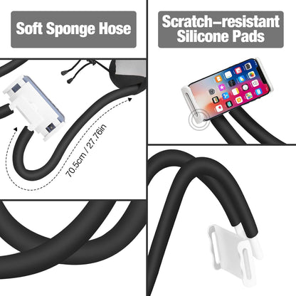 MoKo Neck Phone Holder, Lazy Gooseneck Phone Pillow Holder Bracket, 360° Rotate Phone Tablet Stand for 4"-11" Device, fits iPhone 16/Pro/Pro Max/Plus, iPhone 15/Pro/Pro Max/Plus, iPhone 14/Pro/Pro Max