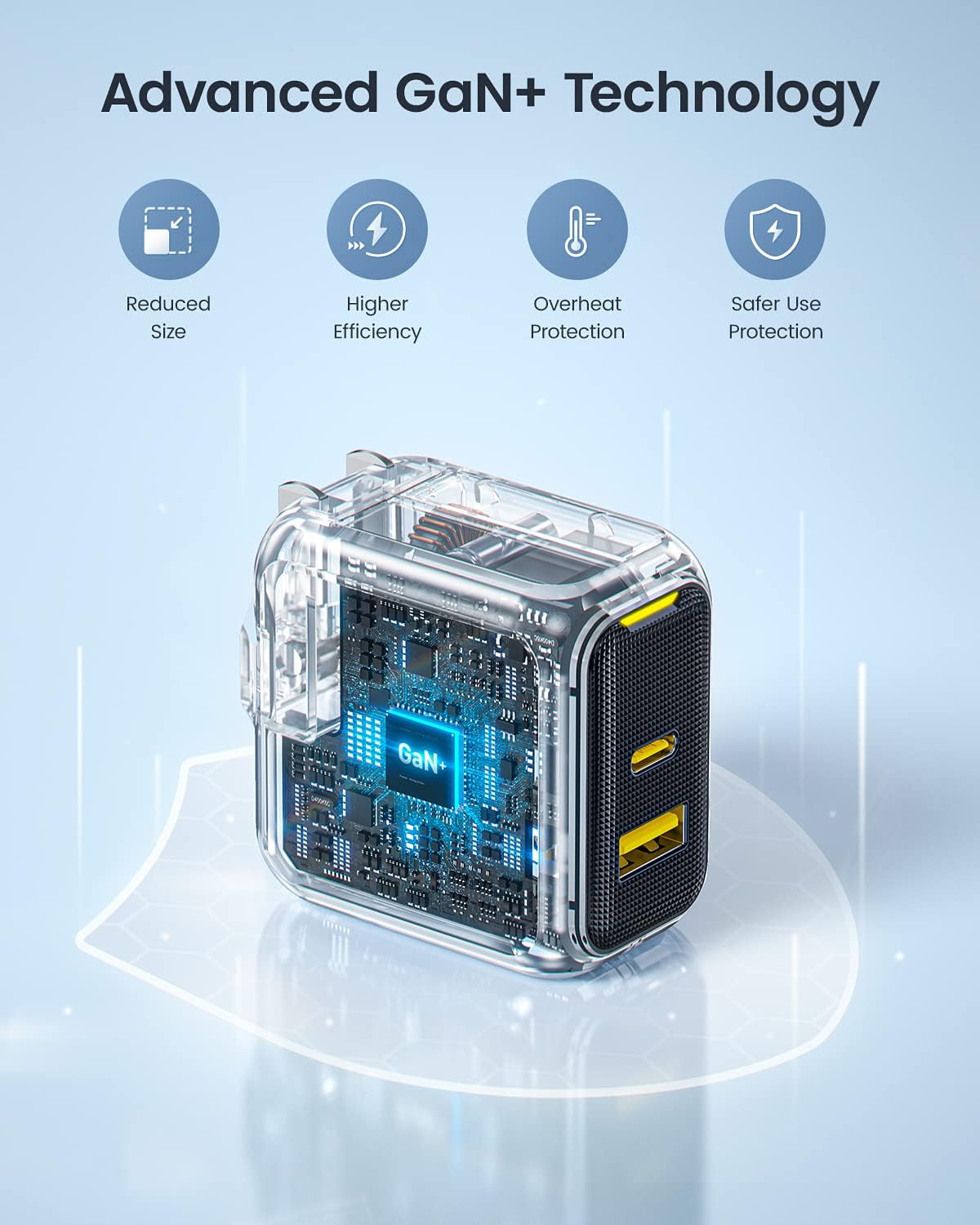 USB C Charger, AOHI 67W GaN+ PD Fast Charger Block for MacBook Pro/Air,iPad Pro,Galaxy S22/S21, iPhone 15 Pro Max/14 Plus/13/12 (Amber)