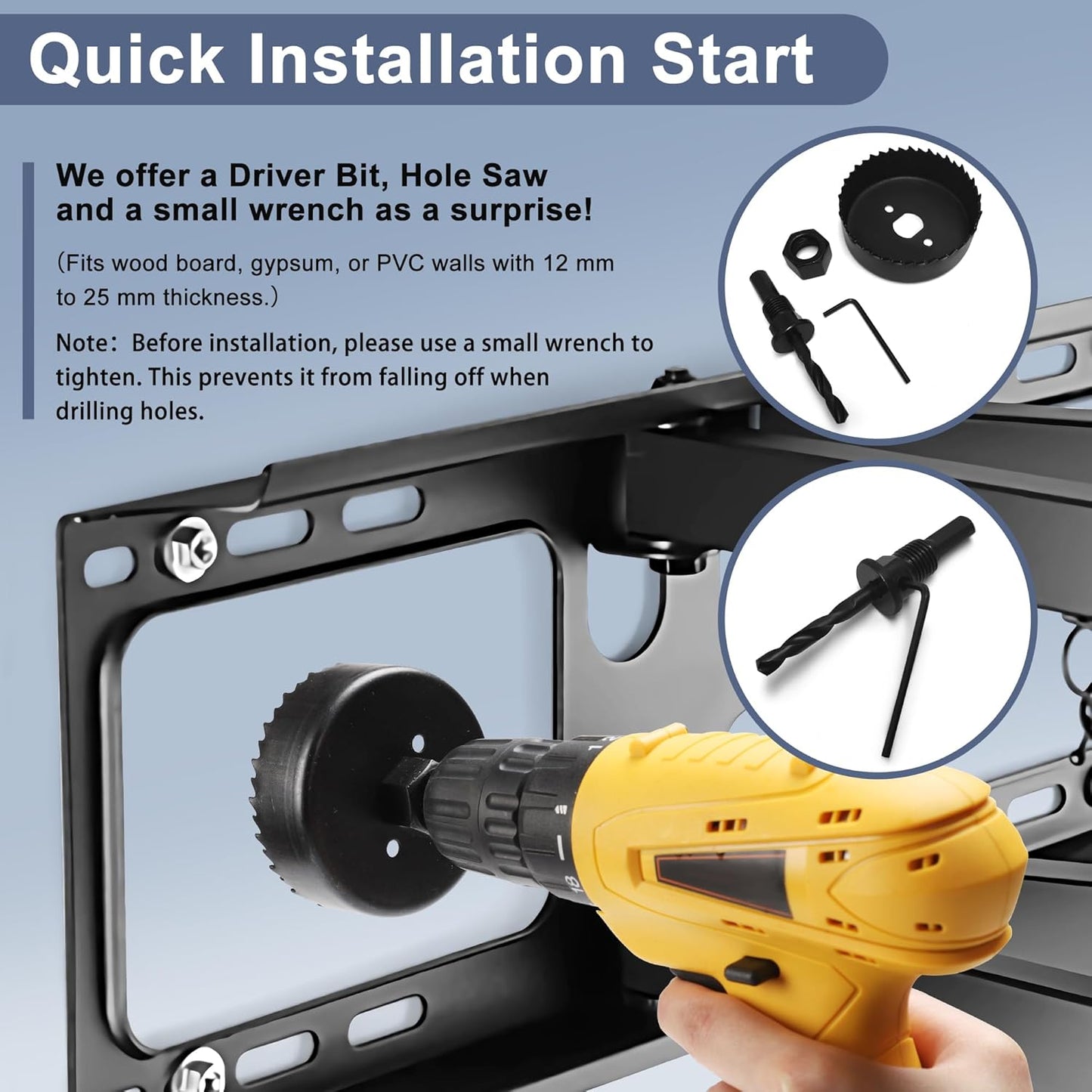 Wire Hiders for TV on Wall, 3in Off White in Wall Cable Management Kit, YCLYC Cable Hider Wall Grommets for Cables, Wire Hider Wall to Install Includes 4 Pass Brackets and 1 Hole Saw Drill