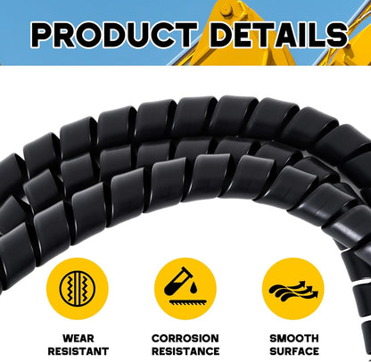 Spiral Wrap Cable Protector, Safe 1.25" Od x 40' Pre Cut Lengths Hydraulic Hose Protector Wrap to Avoid Wear and Extend Life for Hydraulic Pneumatic Hoses