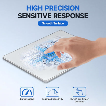 Wired Trackpad for Windows 10/11, High-Precision Multi-Touch Portable Trackpad Mouse with Multi-Gesture, Ultra Slim Aluminum USB Wired Touchpad Mouse, Compatible with PC Laptop Computer - Silver