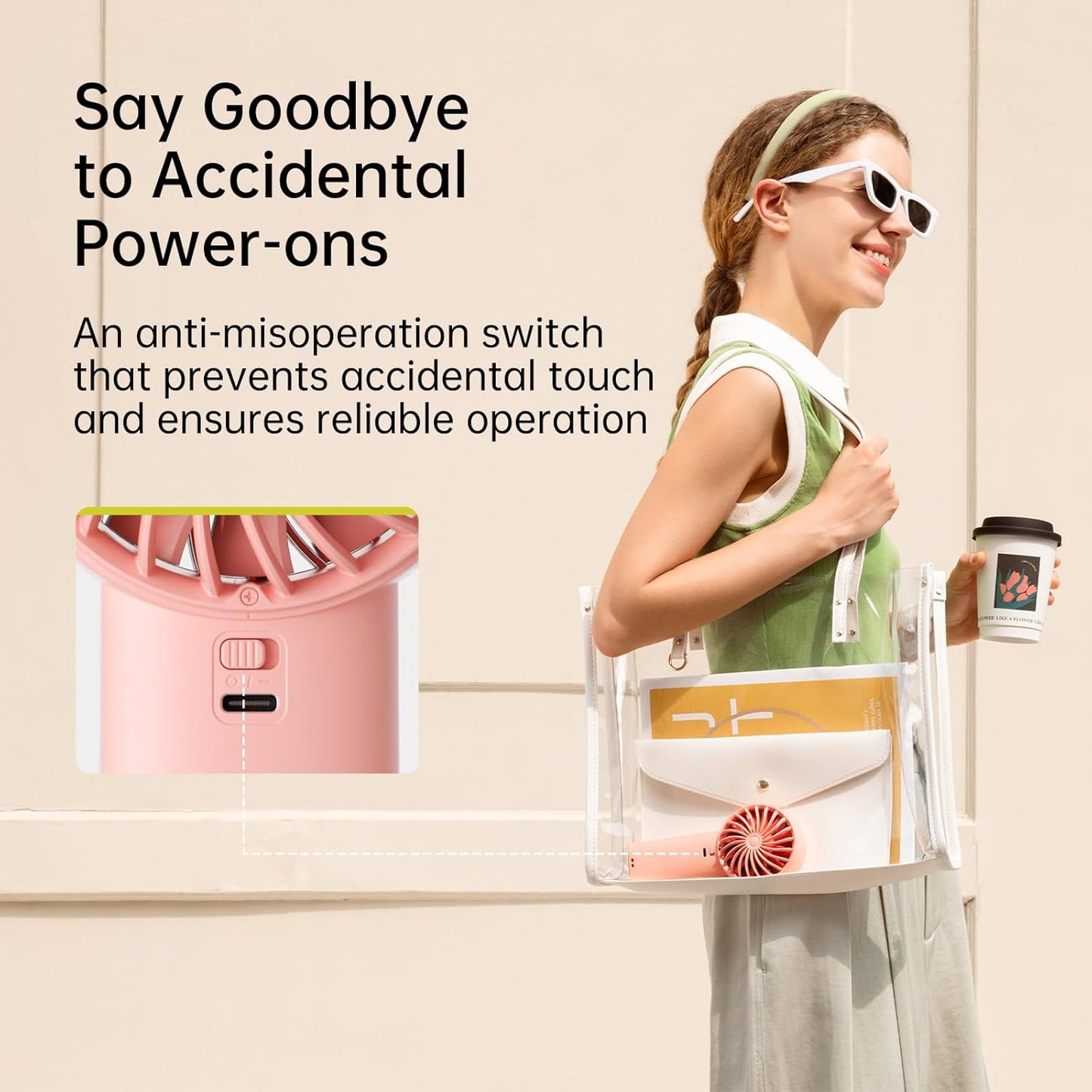 JISULIFE Handheld Fan Life4, 5000mAh Portable Rechargeable Fan, 5-Speed Turbo Wind, 15 Hrs Cooling, LED Display, Gifts for Men/Women, Essential for Travel,Beach,Vacation,Makeup,Concerts,Cruise-Pink