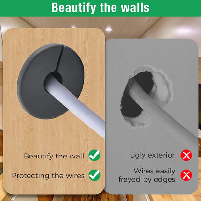 4pc Starlink Cable Grommet 1" Silicone Waterproof Wall Hole Pass Through Split Cable Bushings for TV Wire Ethernet Cord, Starlink Cable Routing Kit Accessories, 52.5mm/2.07" Ht, Grey