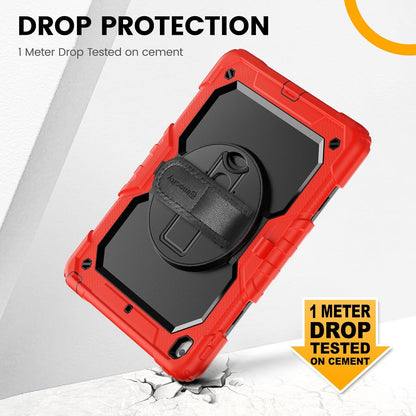 Timecity Case for iPad 9th/ 8th/ 7th Generation 10.2 inch - Heavy Duty Protective Cover with Screen Protector, Rotating Stand, Shoulder Strap & Pencil Holder | Kids-Friendly (Red)