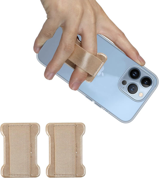 Universal Phone Grip for Smartphones - Phone Holder for Hand for Back of Phone -Wireless Charging Compatible (Gold) - 2Pack